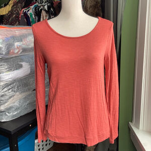 Women's Madewell Long Sleeve Shirt, M, Coral